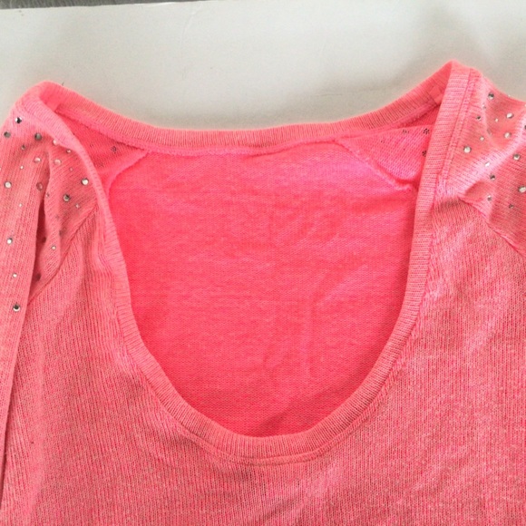 PINK VICTORIAS SECRET NEON PINK LOW BACK SWEATER SMALL - Picture 9 of 15